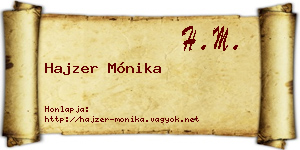 Hajzer Mónika névjegykártya